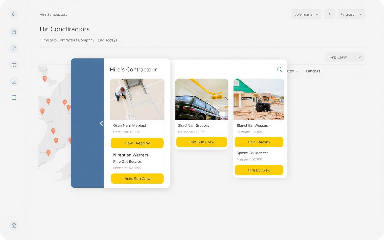 Hire contractors on a map